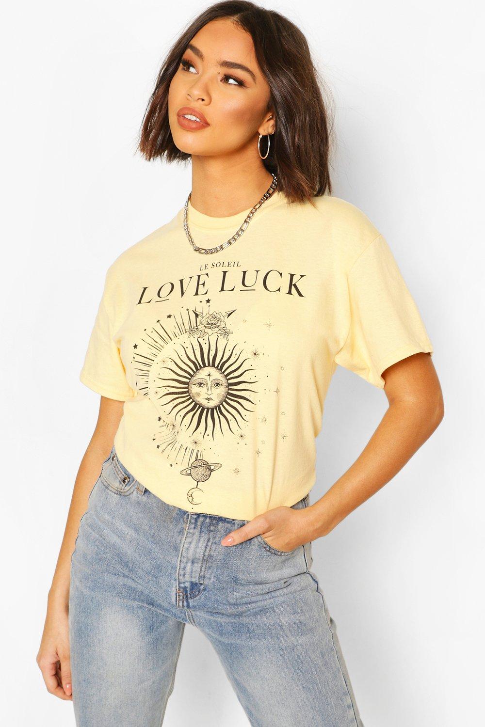 

Футболка со слоганом Love Luck, White