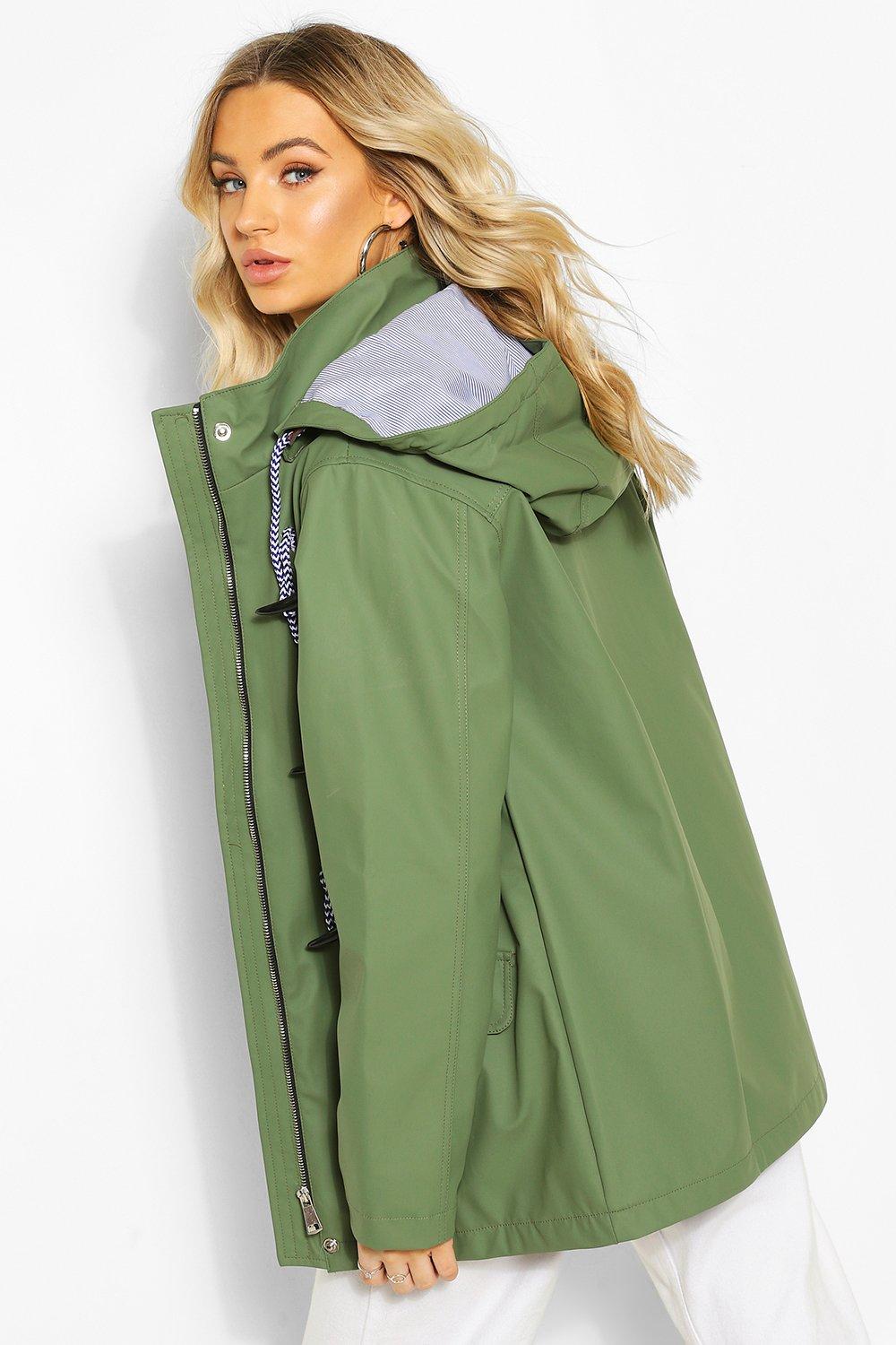 hooded rain mac