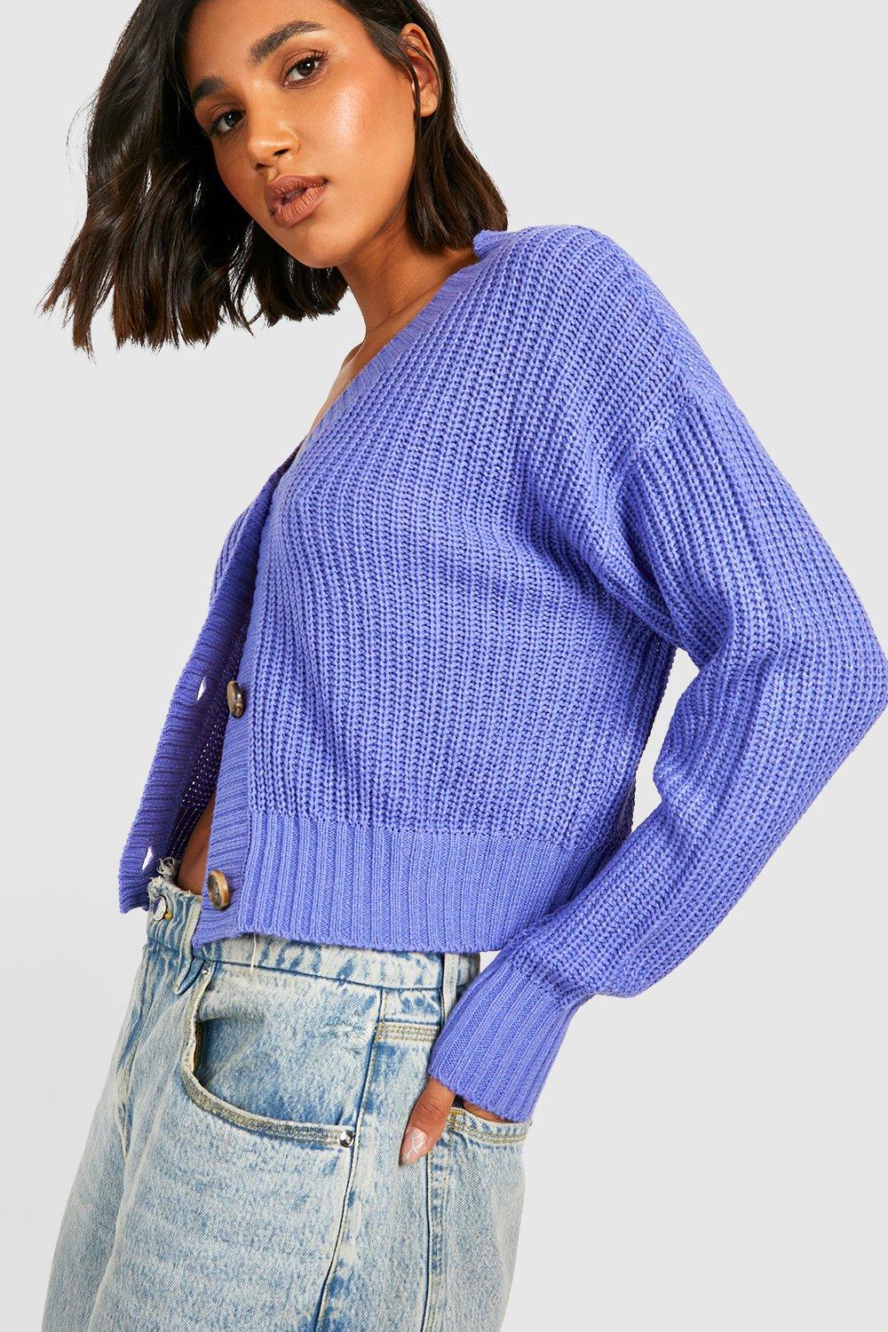 Cardigan Court En Maille Épaisse - Mauve - M, Mauve