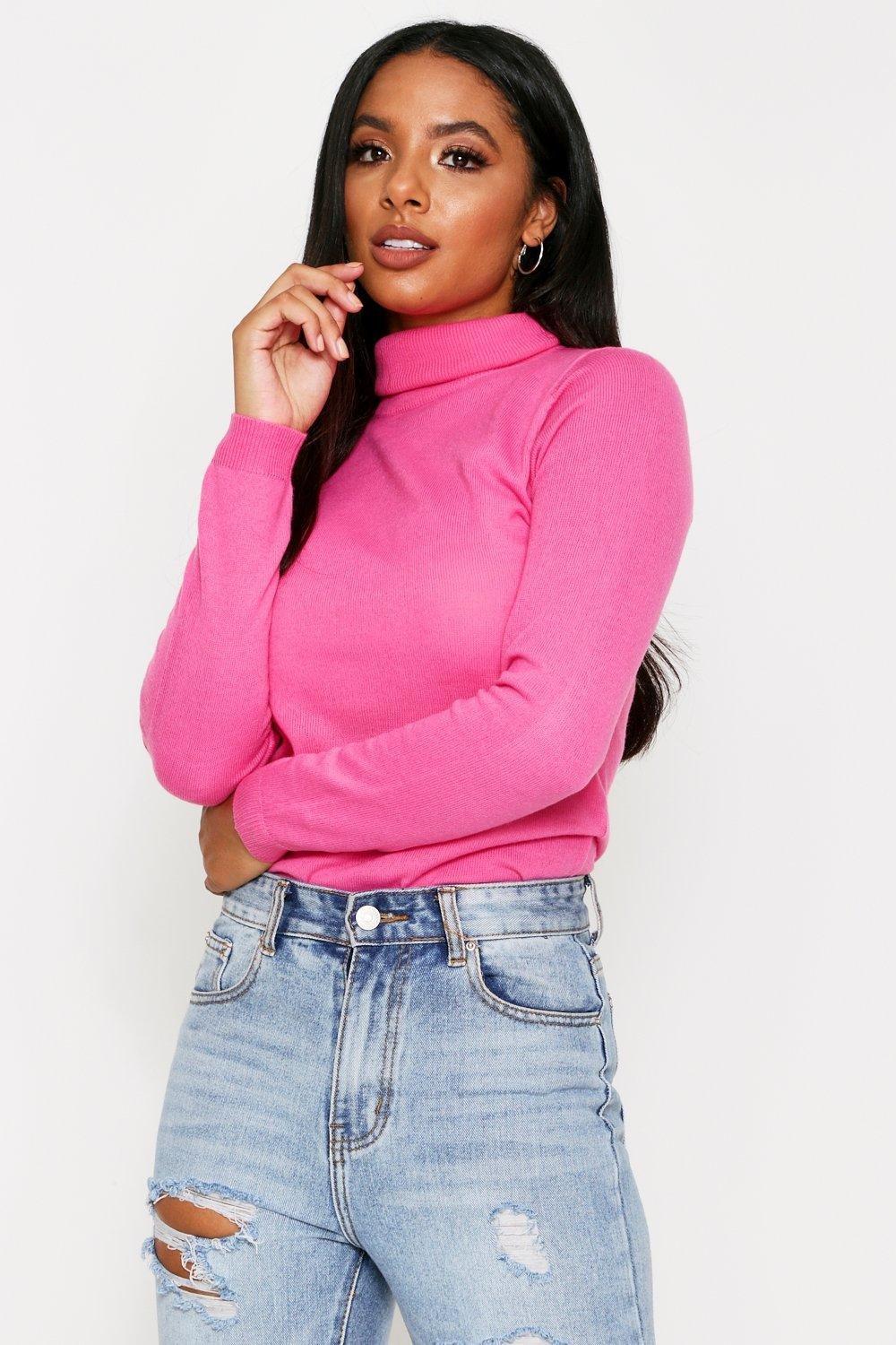 

Roll neck jumper, Pink