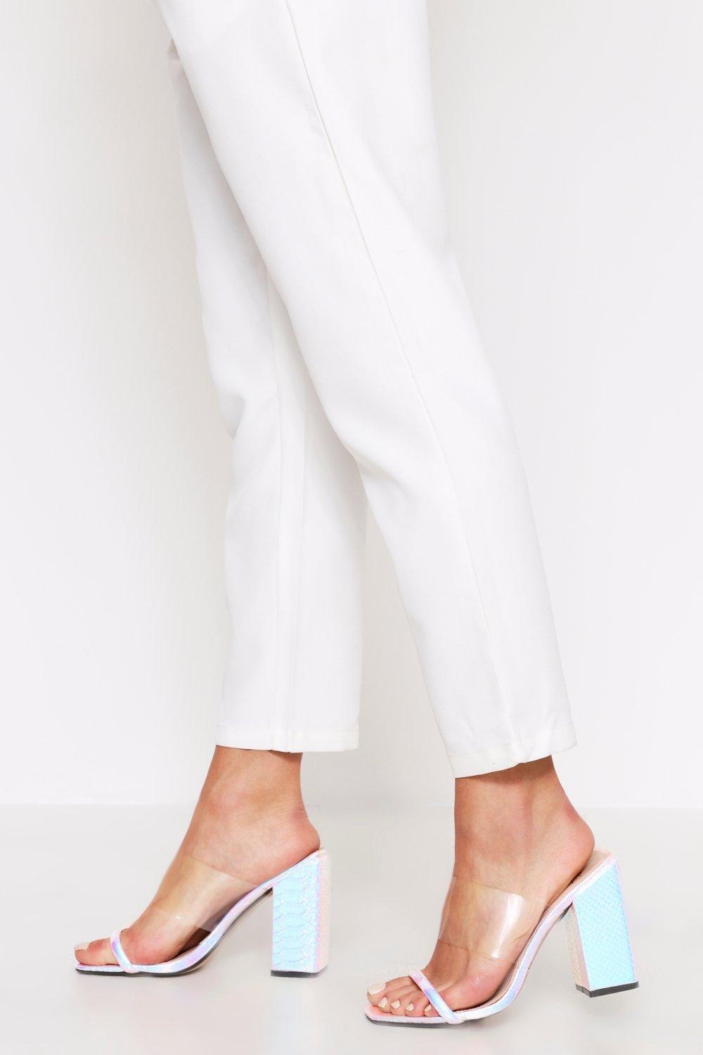 boohoo silver block heels