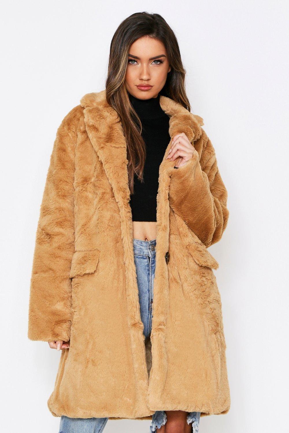 

Пальто из искусственного меха, Camel