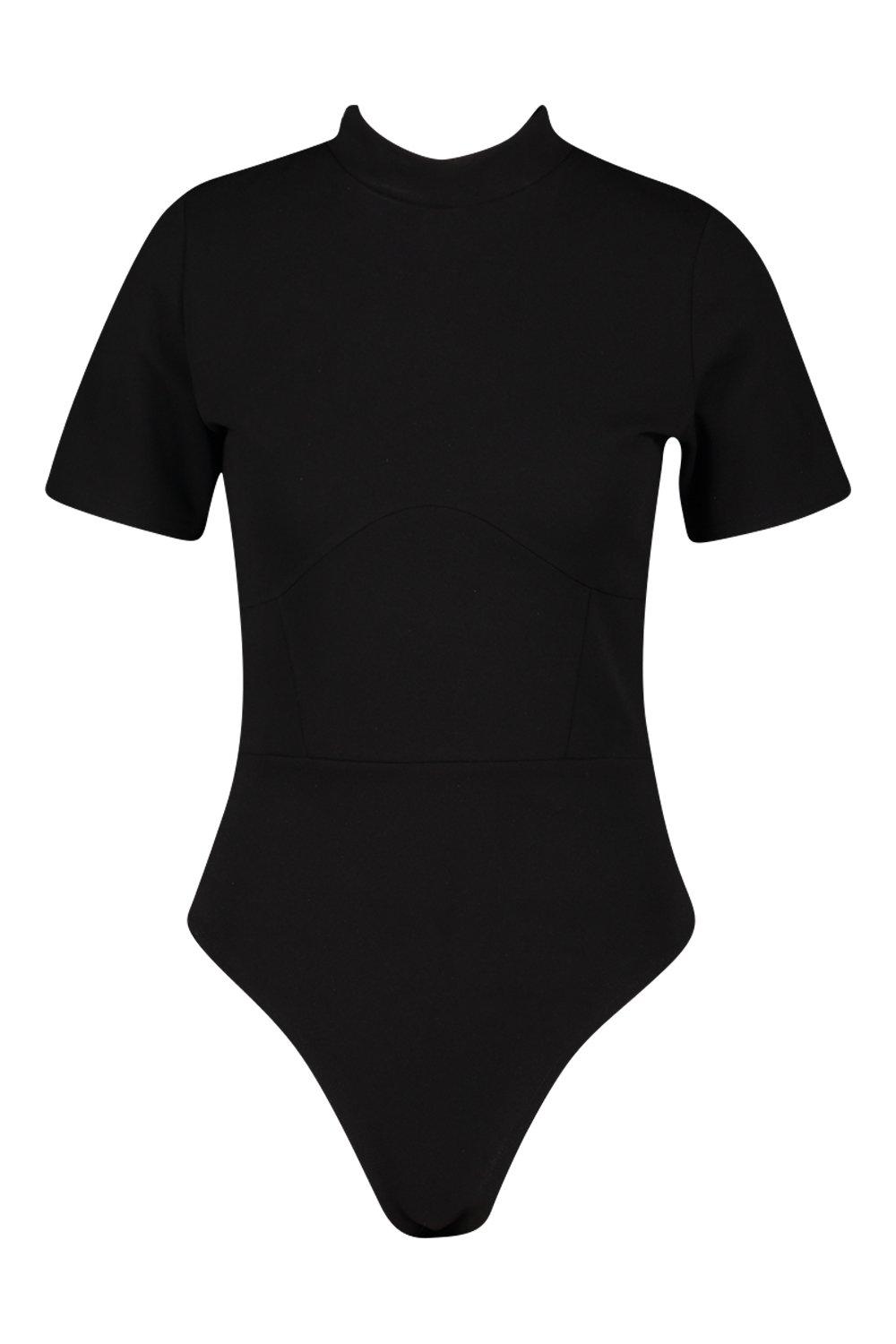 

Боди с воротом-водолазкой и корсетом, Black