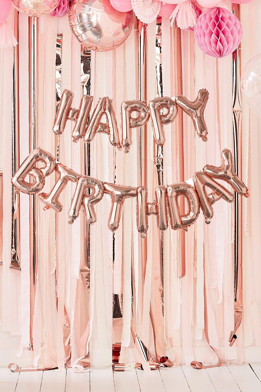 

Ginger Ray — Гирлянда с шариками Happy Birthday, Rose gold