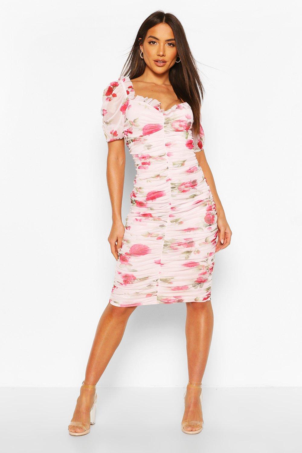 ruched midi dress uk