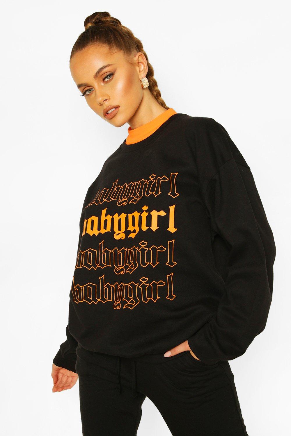 baby girl slogan sweatshirt