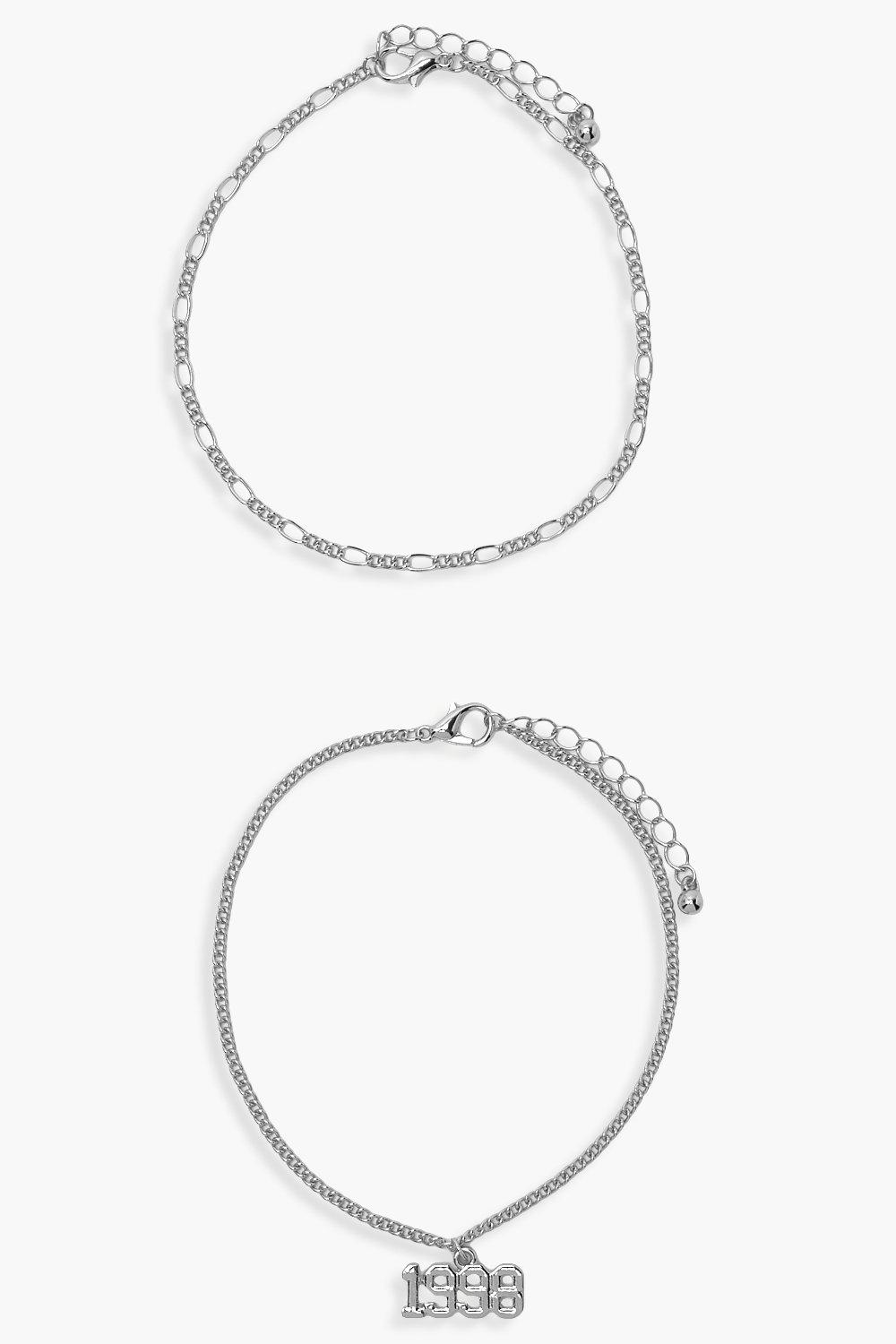 

Набор из двух браслетов на ногу 1998, Silver