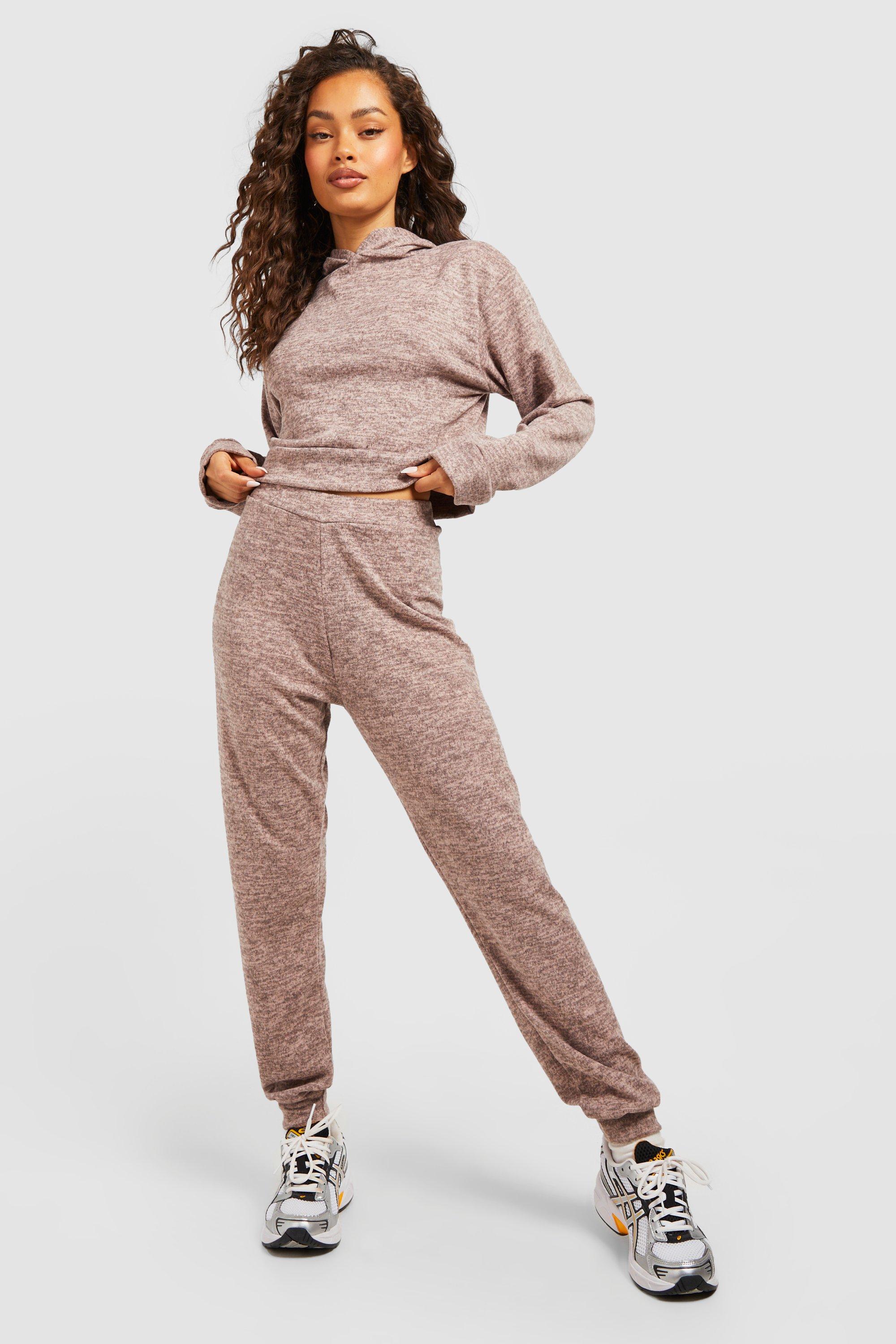Ensemble En Maille Avec Sweat À Capuche Et Jogging - Rose - 36, Rose