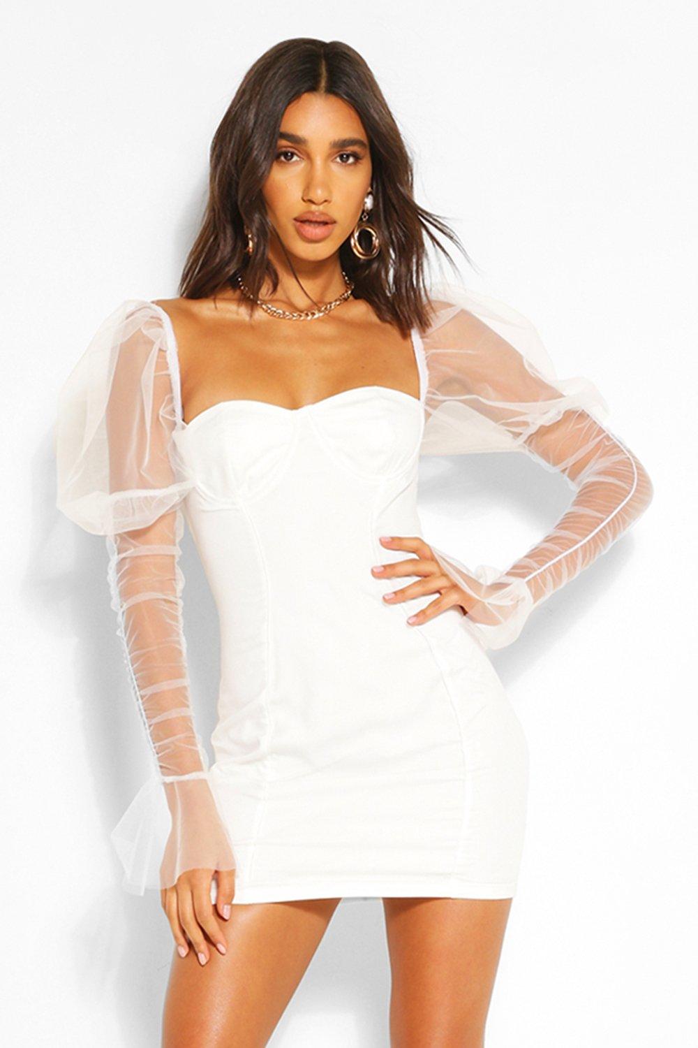 boohoo white mini dress