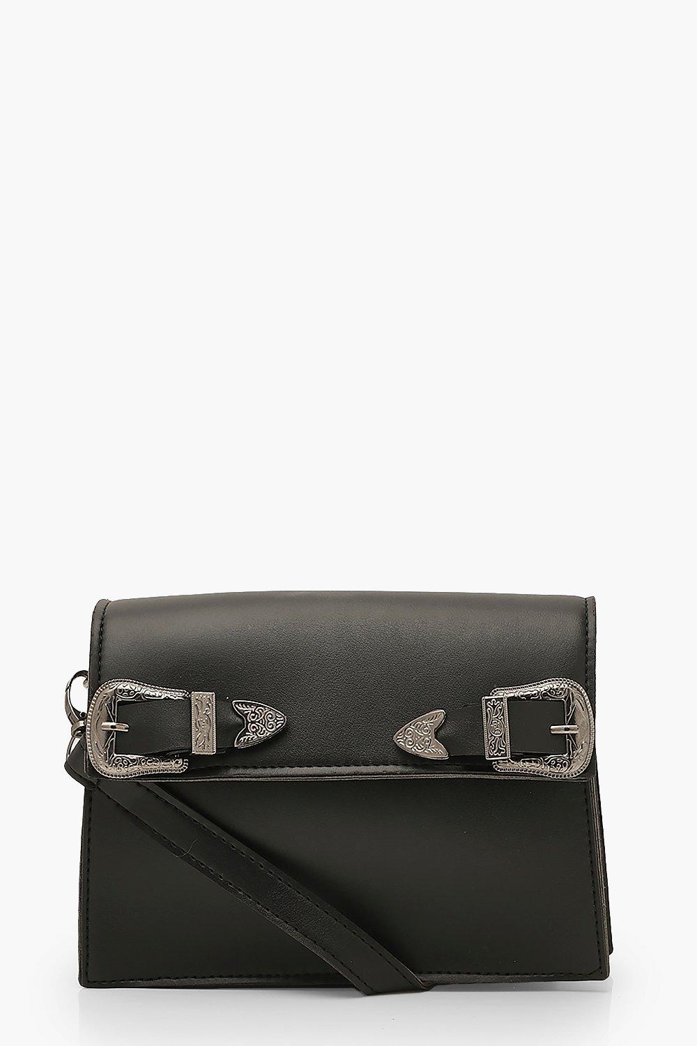 

Western Buckle Detail Bag & Chain, Black