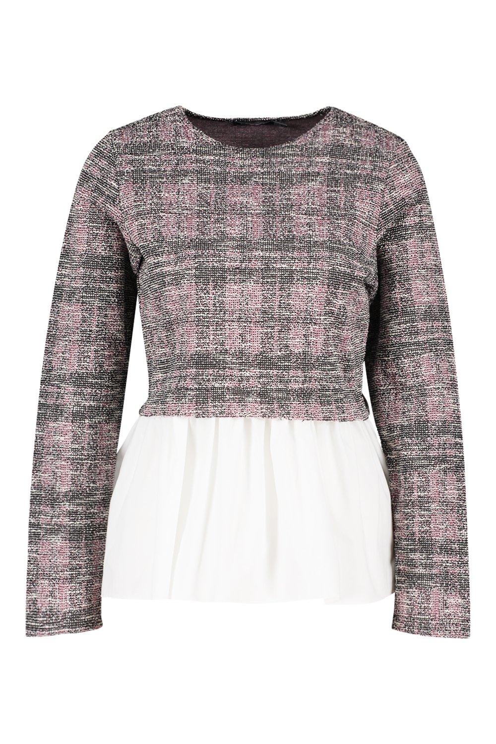 

Рубашка с выскоим воротом из букле, Lilac