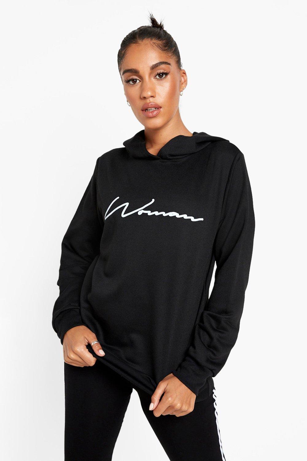 Womens Woman Hoodie And Legging Tracksuit - Black - 14, Black