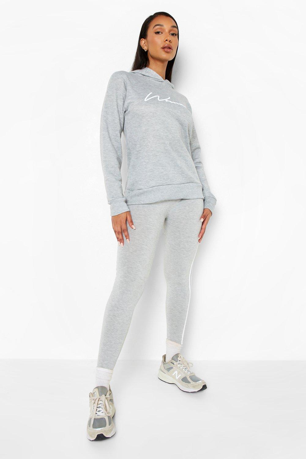 Womens Woman Hoodie And Legging Tracksuit - Grey - 14, Grey