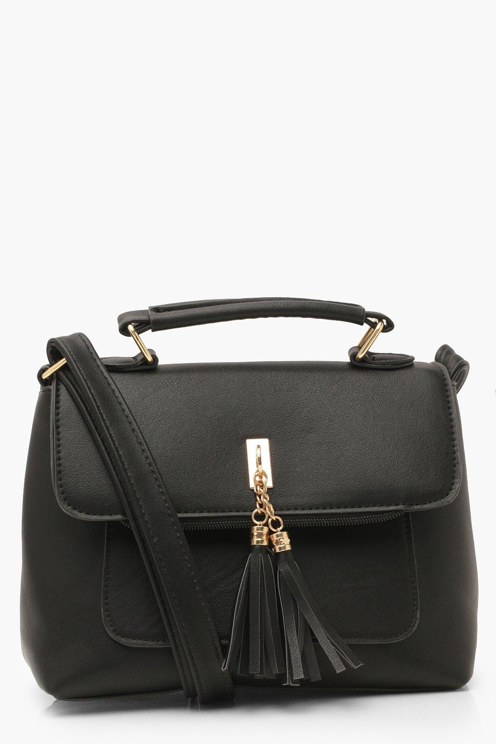 Click to view product details and reviews for Womens Smooth Pu Tassel Detail Crossbody Bag Black One Size Black.