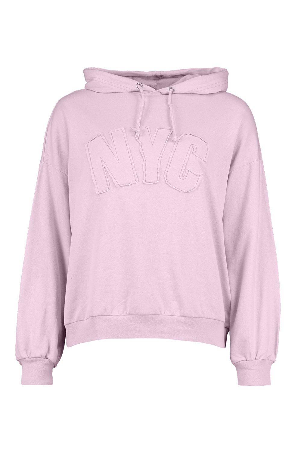 

Худи оверсайз с вышивкой NYC, Lilac