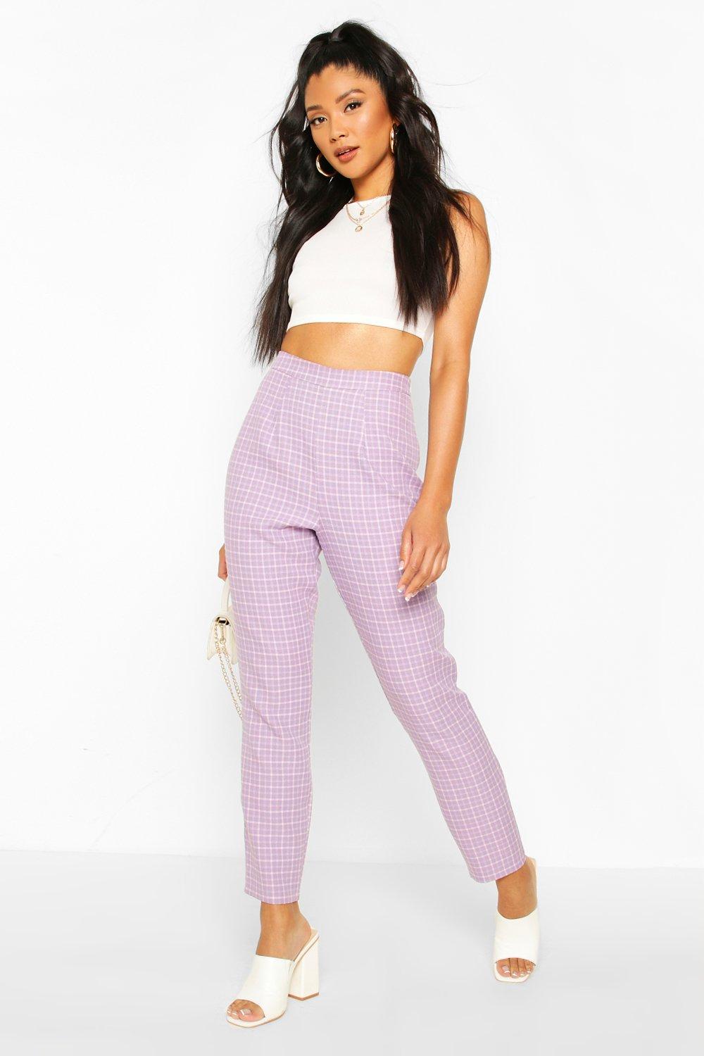 

Узкие брюки в пастельную клетку, Lilac