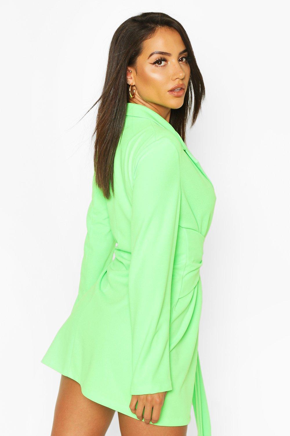 neon green blazer dress