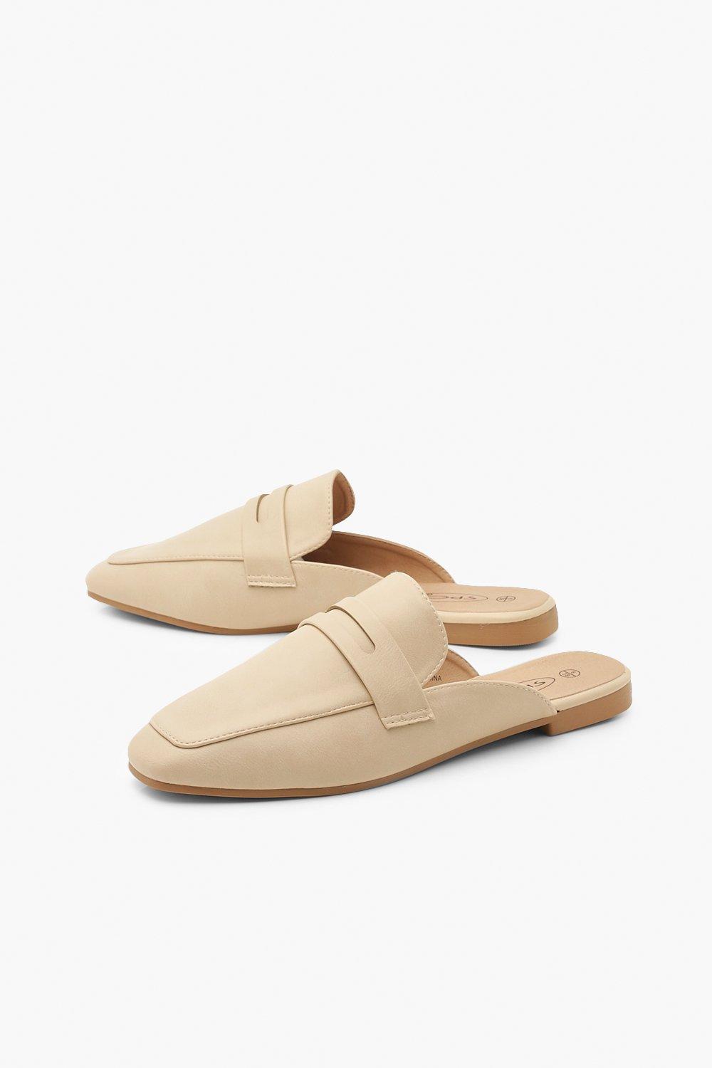 cream mule loafers