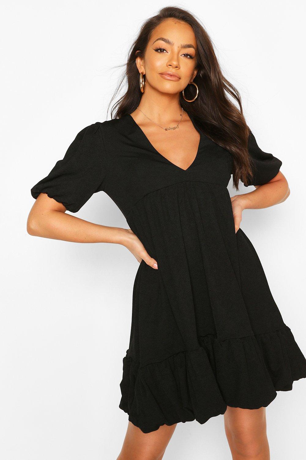 

Свободное платье с пышными рукавами, Black