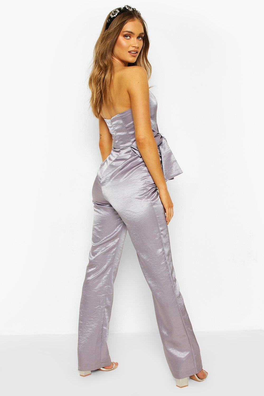 boohoo satin jumpsuit