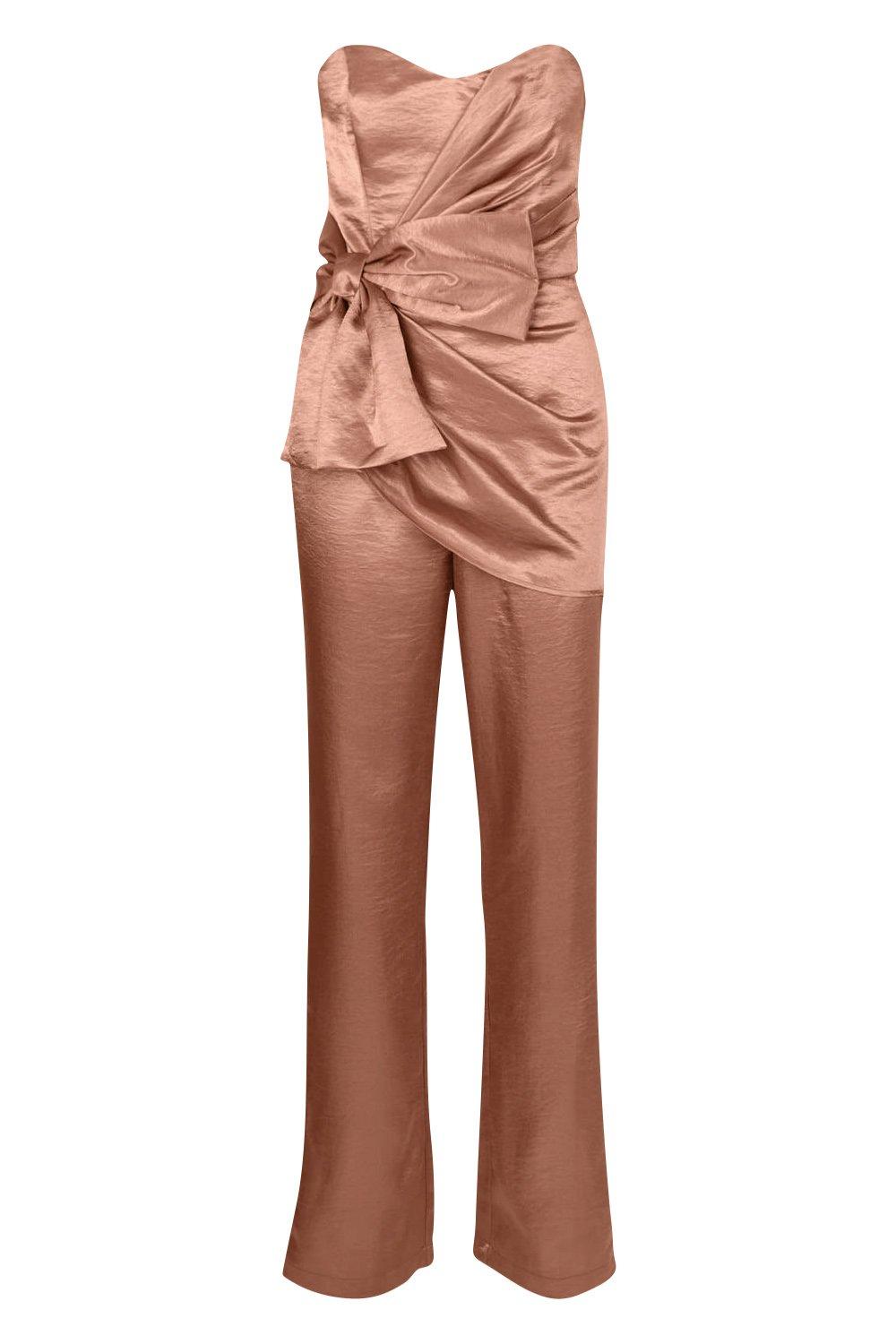 boohoo satin jumpsuit