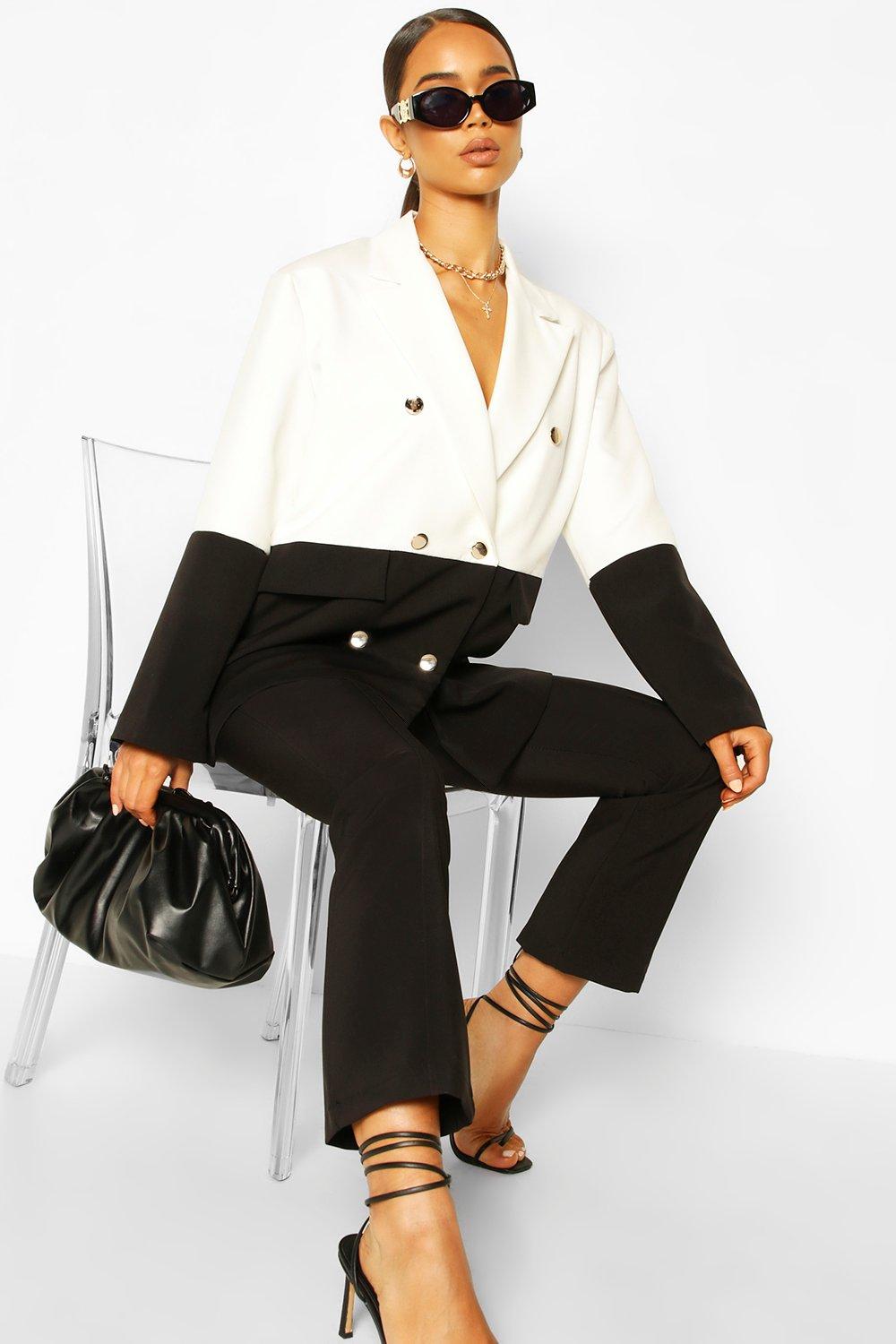 

Half & Half Oversized Dad Blazer, Black