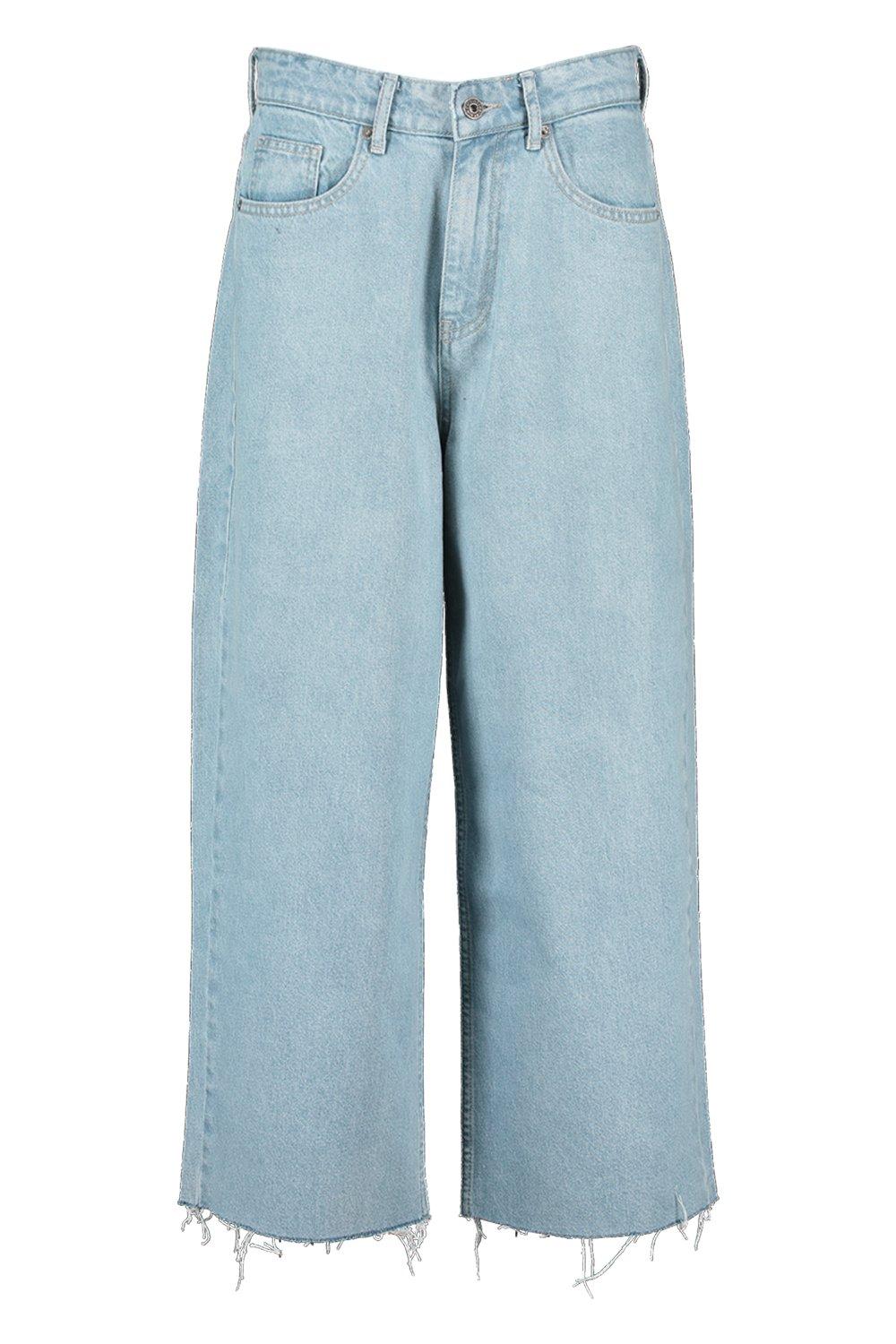

Широкие джинсы с высокой посадкой, Light blue