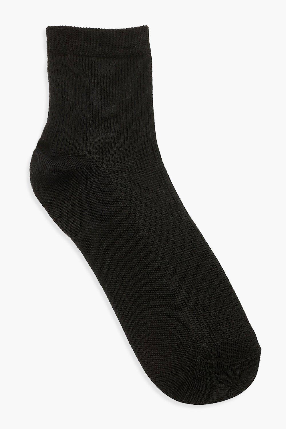 

Однотонные спортивные носки из ткани в рубчик, Black