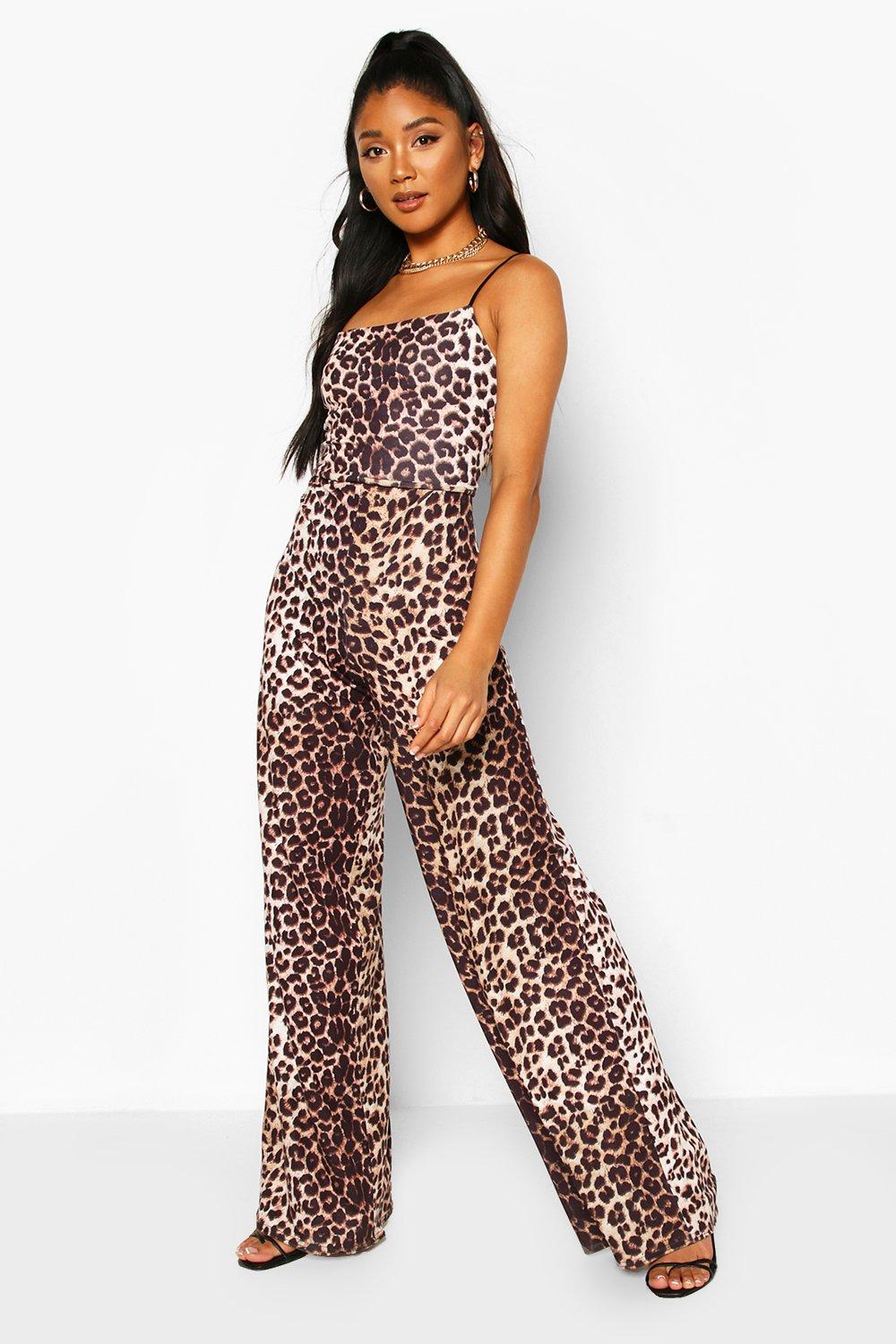 boohoo leopard print jumpsuit