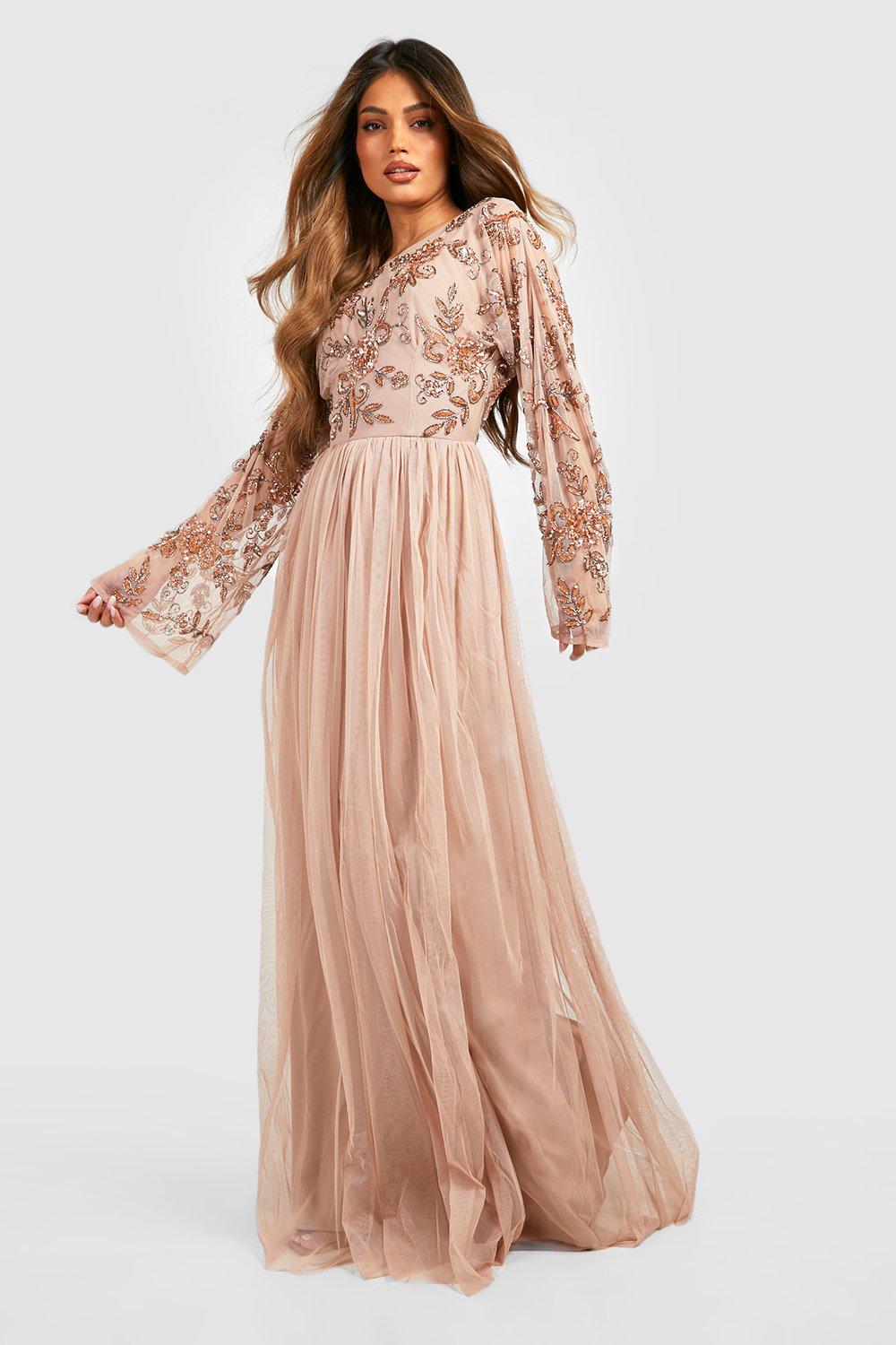 long blush maxi dress