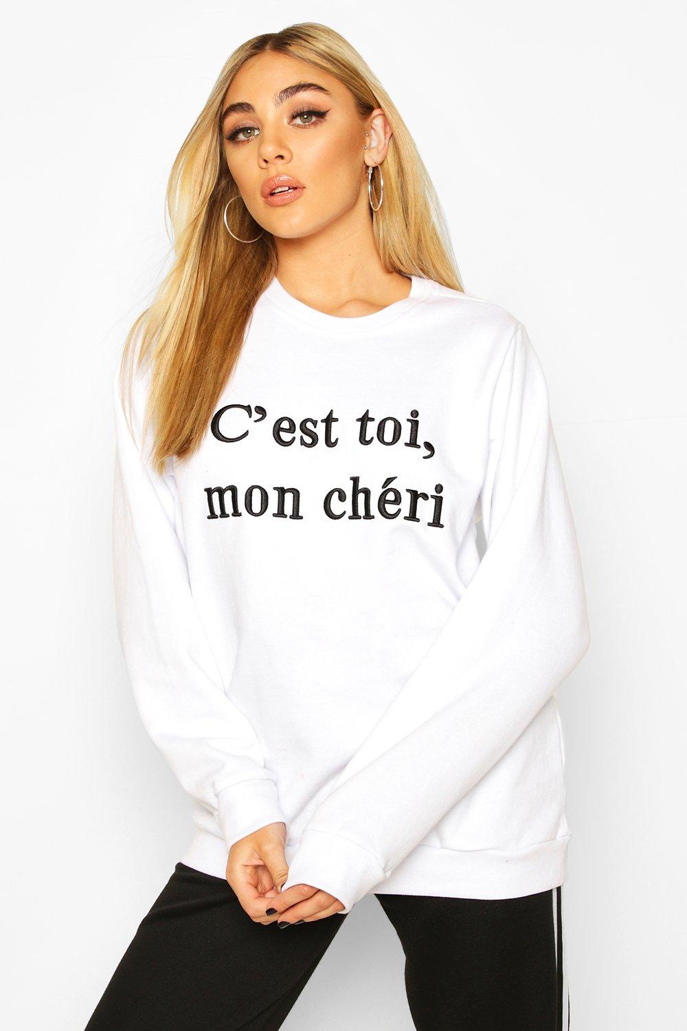 french slogan sweatshirt