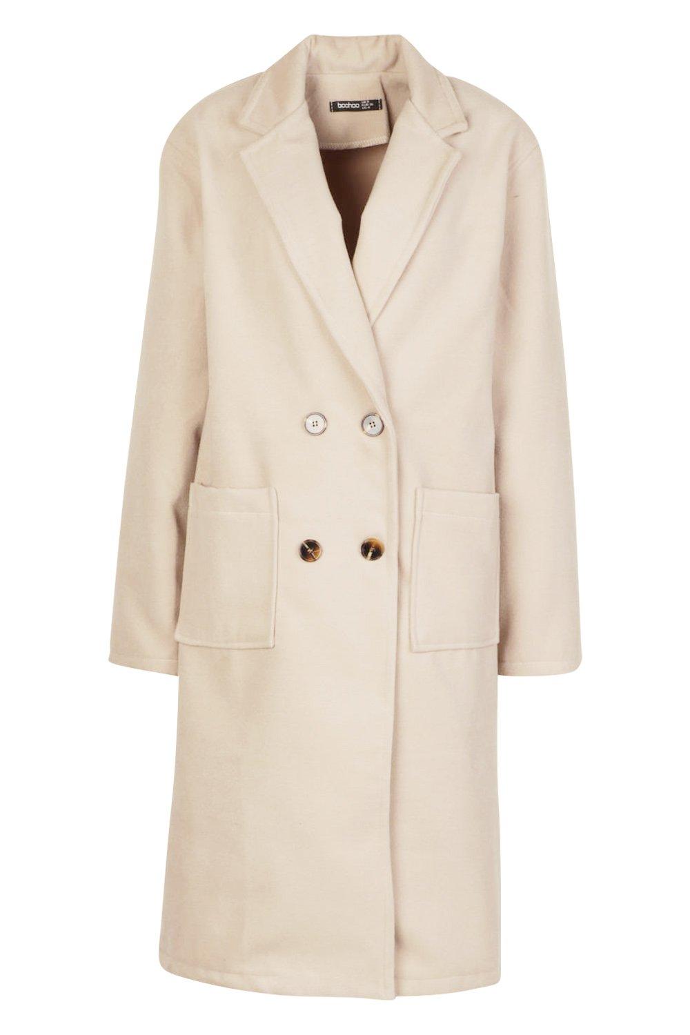 

Oversized Wide Sleeve Wool Look Coat, Stone
