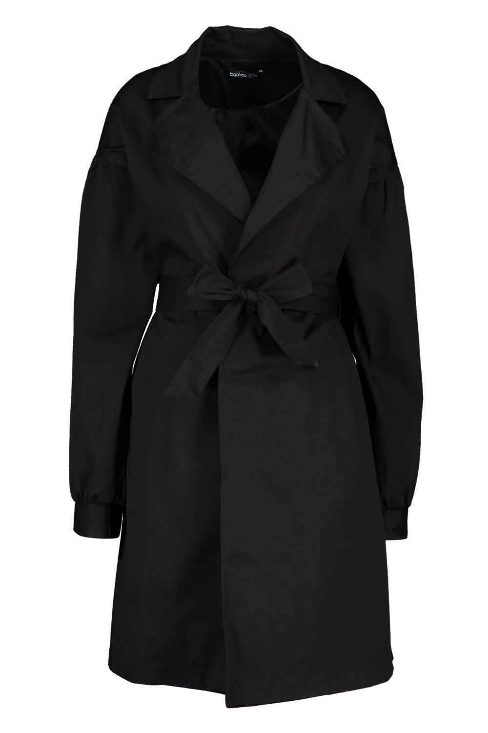 

Extreme Sleeve Trench Coat, Black
