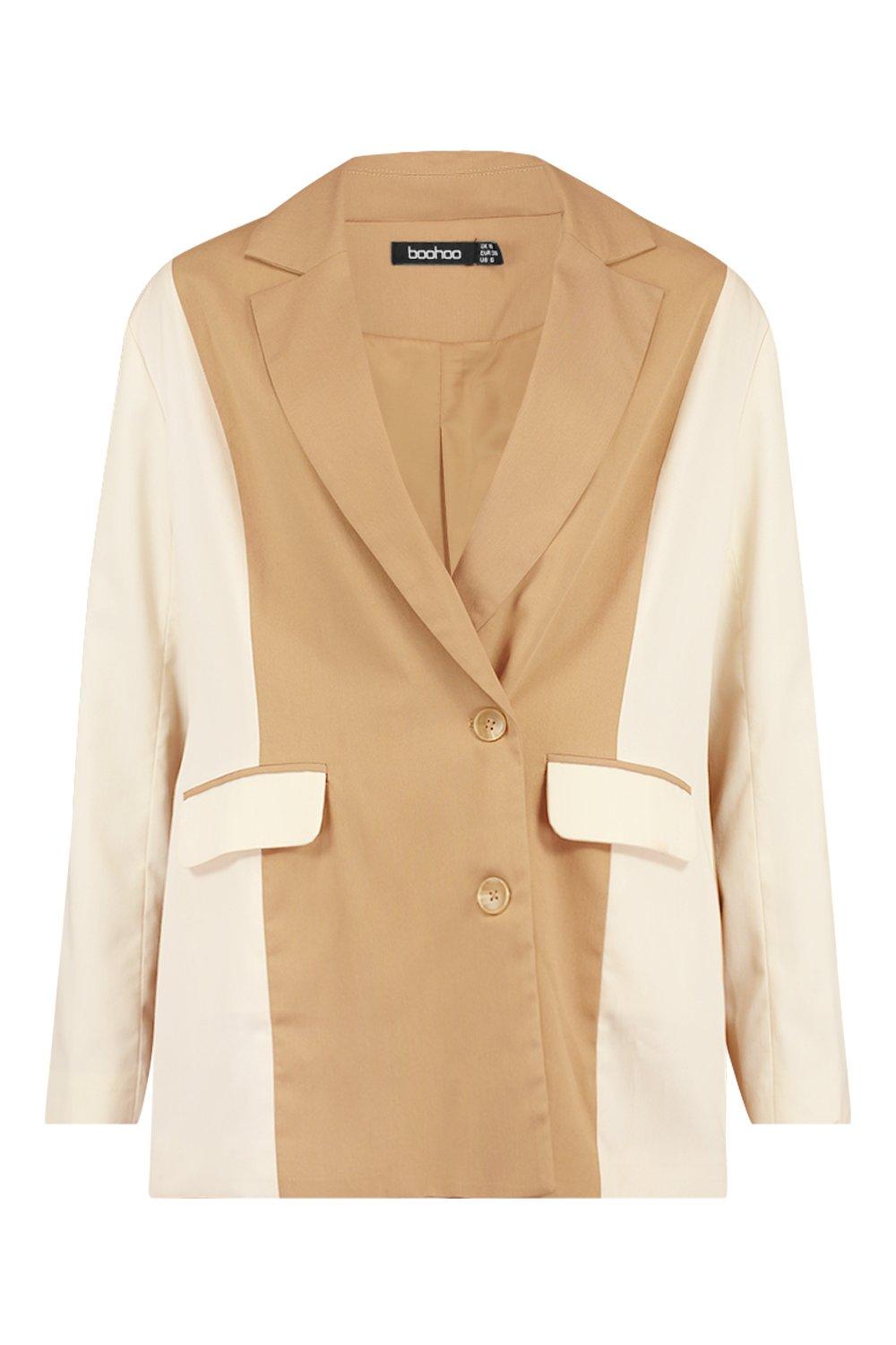 

Contrast Panel Blazer, Stone