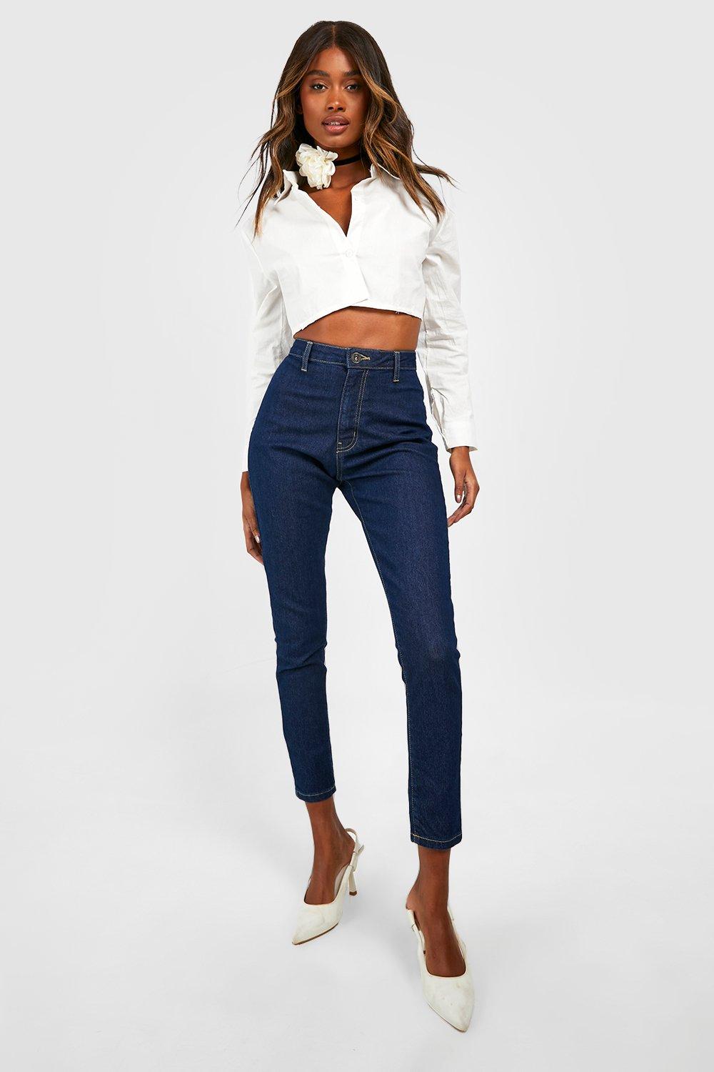 Boohoo High Rise Disco Jeans, Indigo