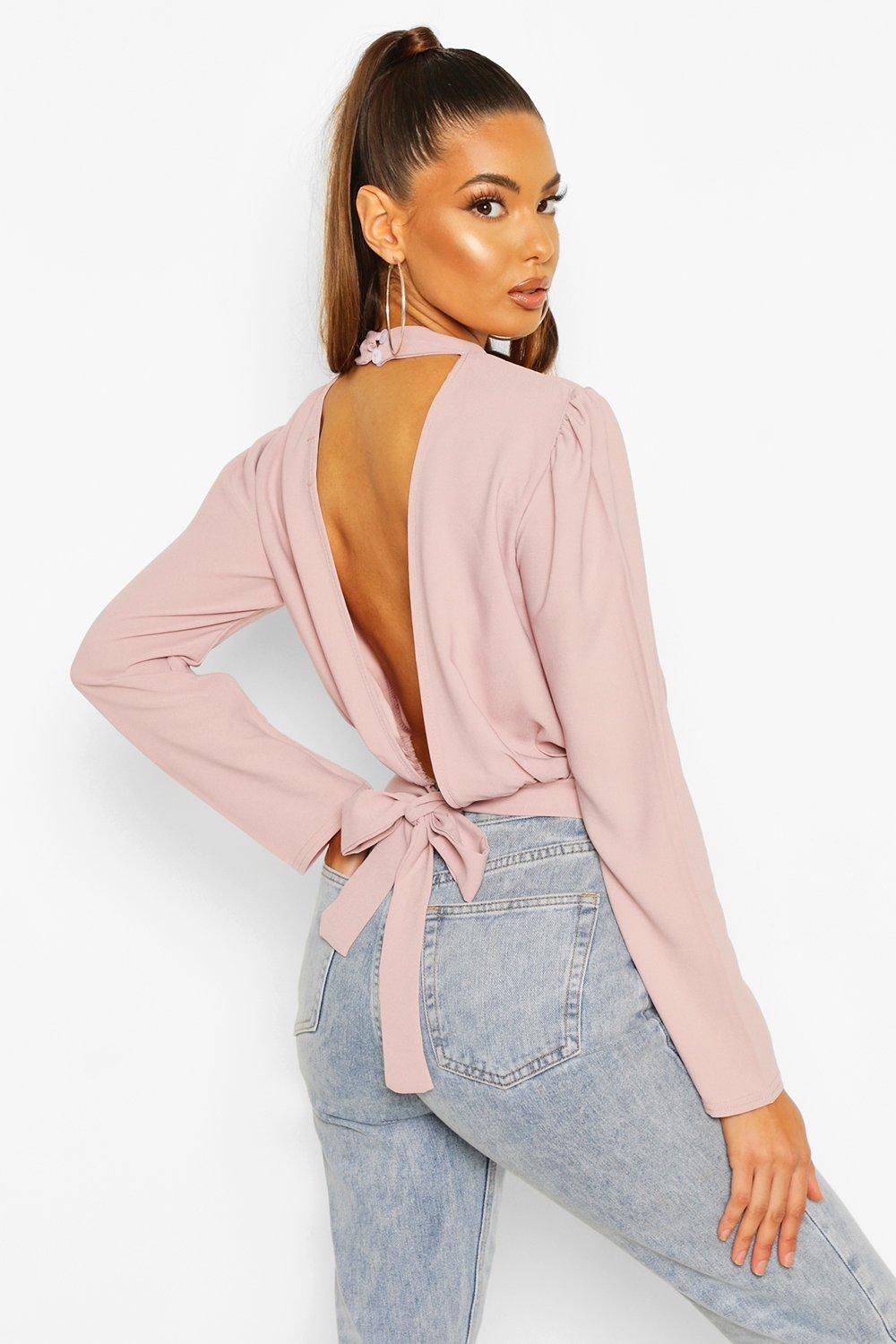 

Блузка с открытой спиной, Mauve