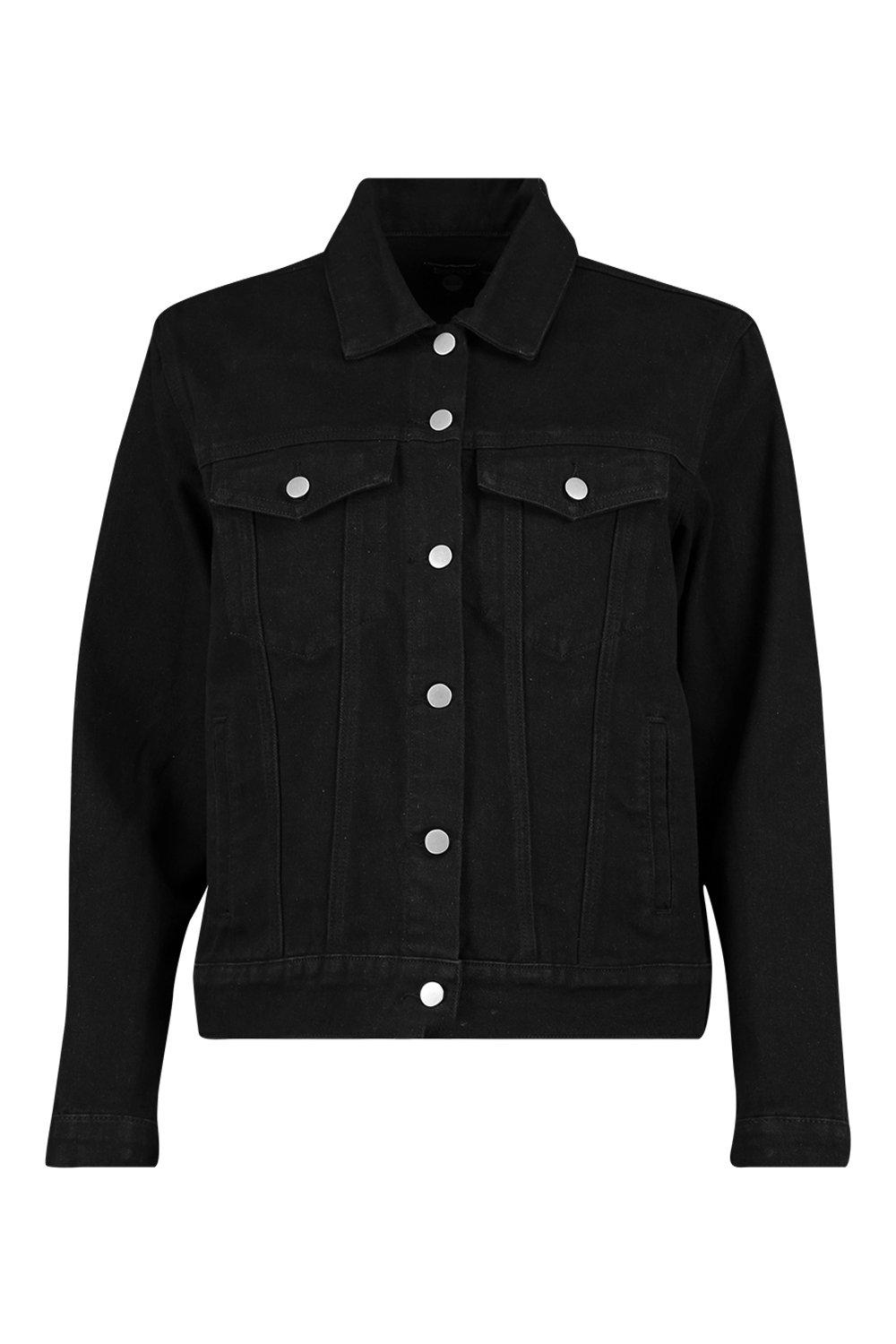 

Джинсовая куртка свободного размера, Black