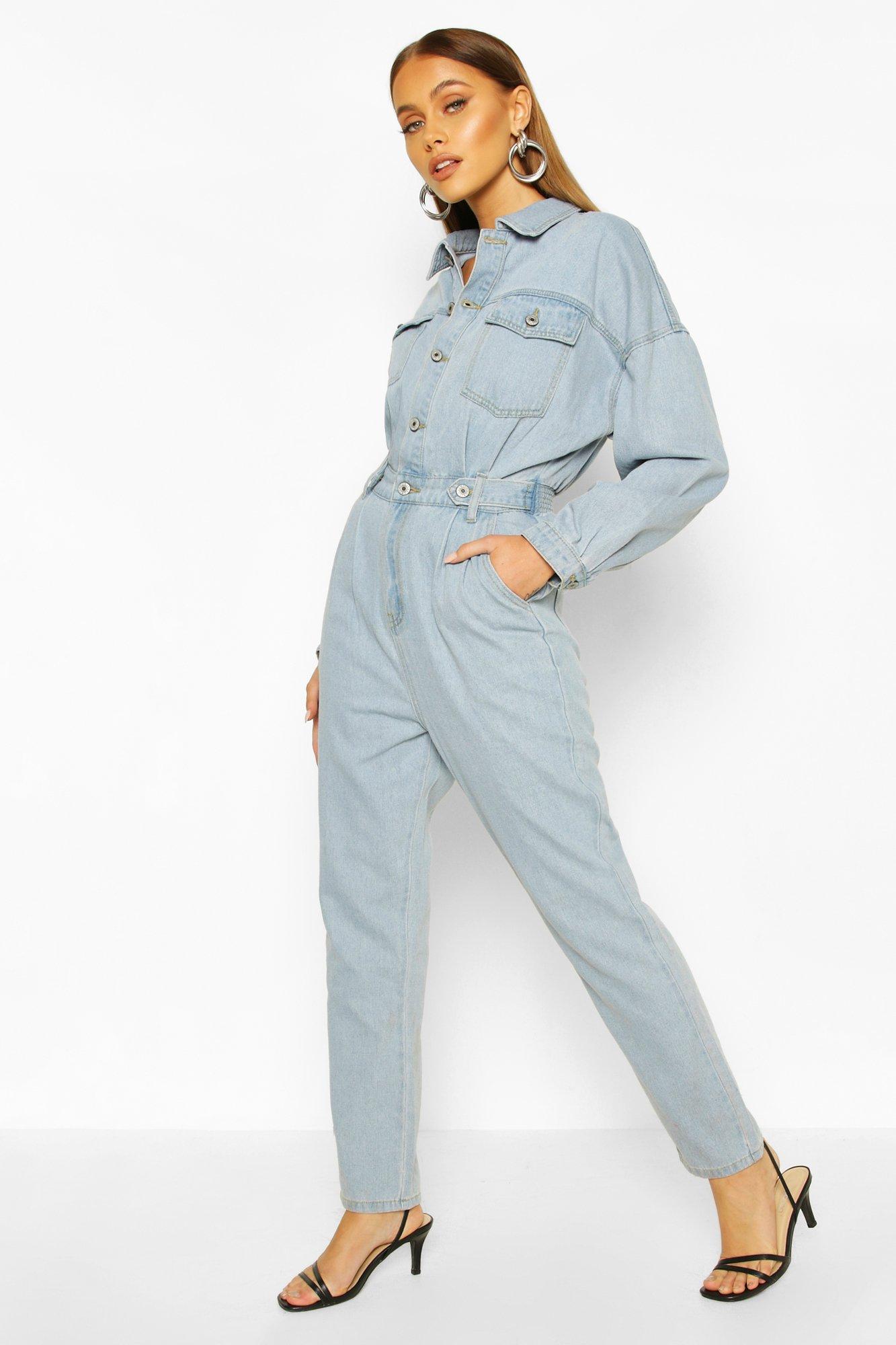 boohoo pink boiler suit