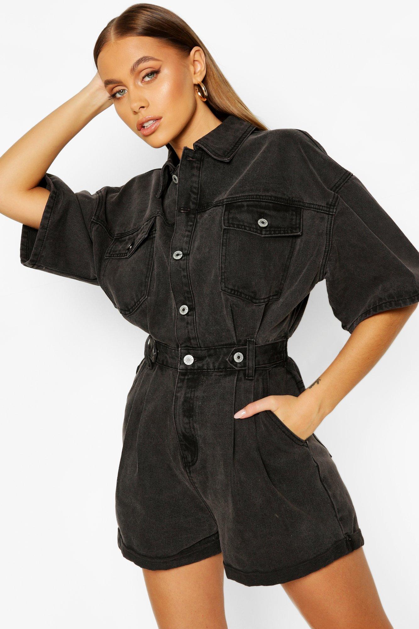 dark denim playsuit