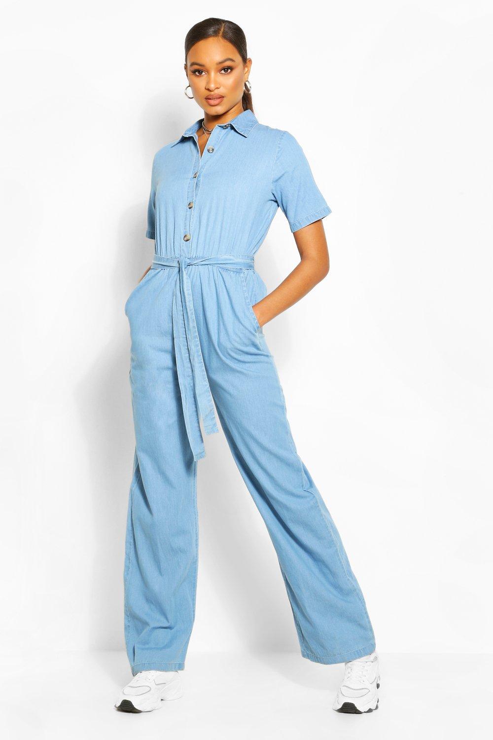 boohoo denim jumpsuit