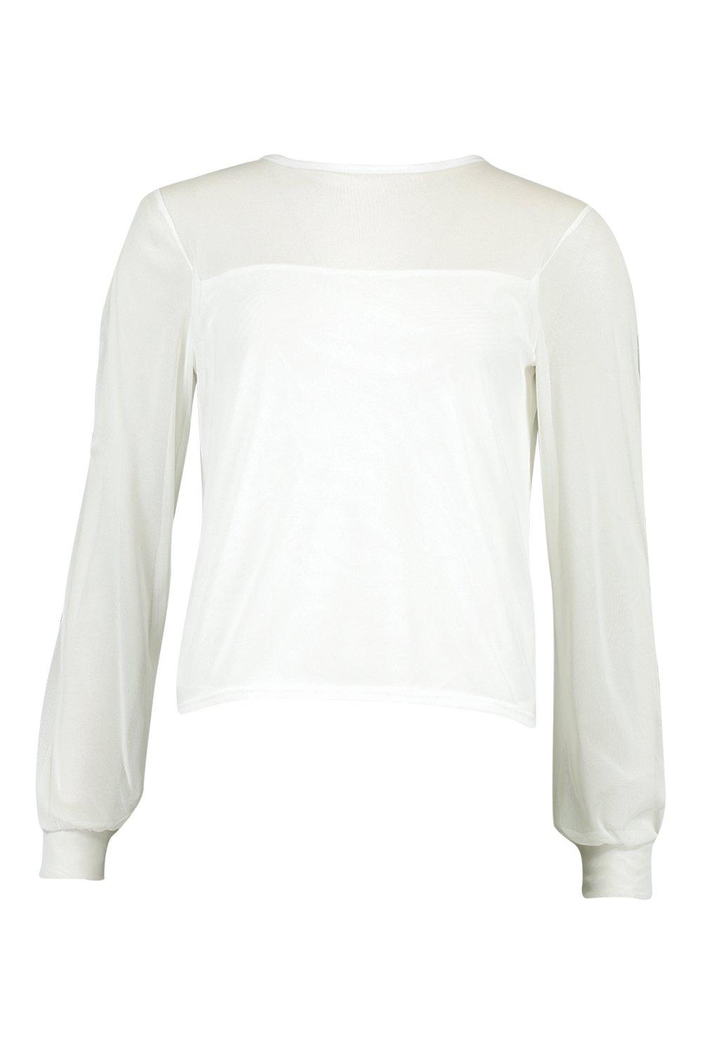 

Свободный топ с двойными рукавами, White