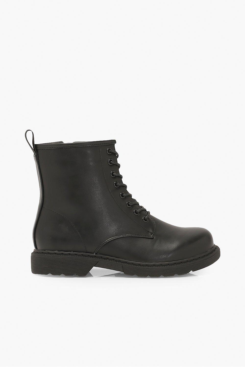 

Ботинки с массивной подошвой с меховыми манжетами, Black