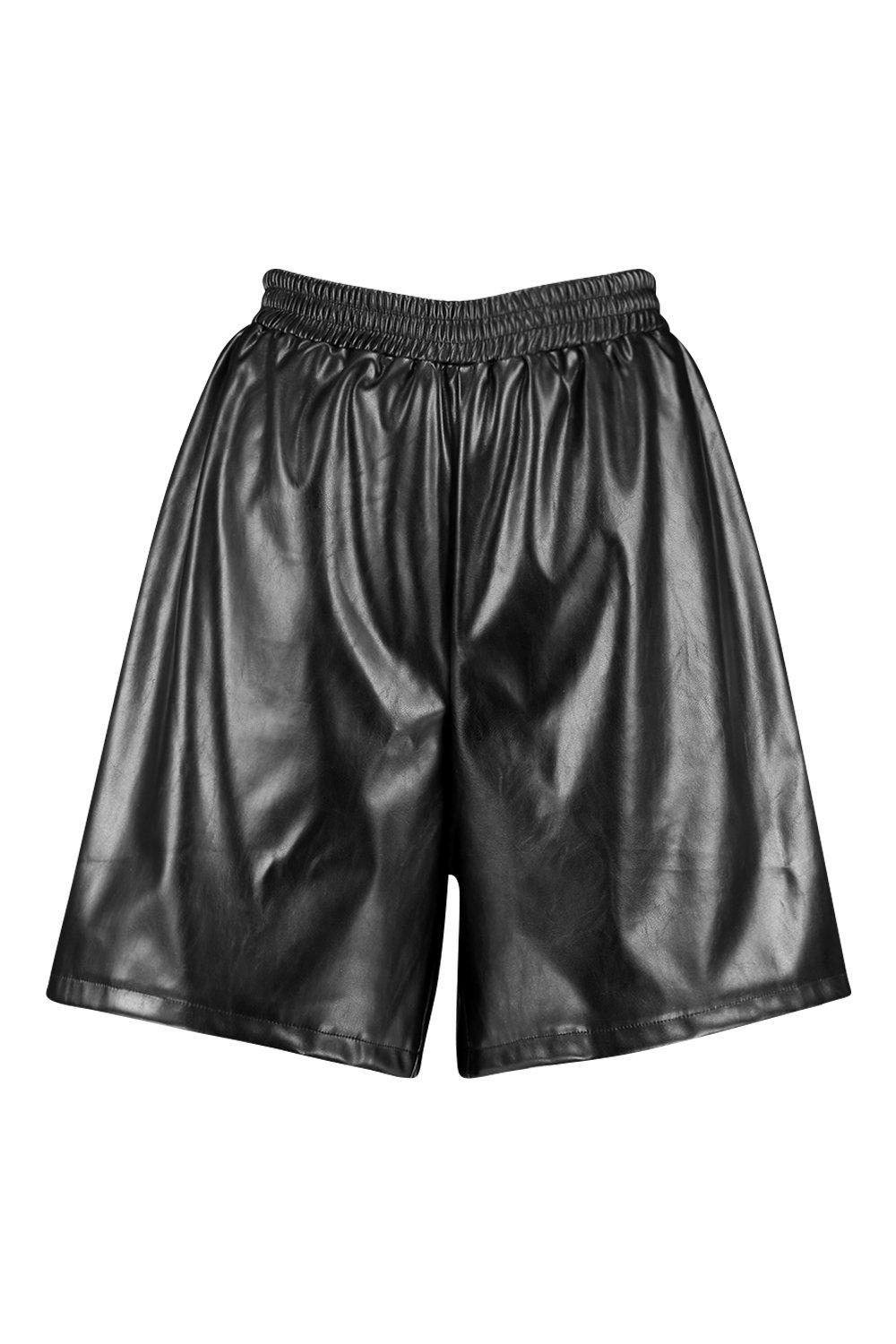 

Широкие шорты из PU, Black
