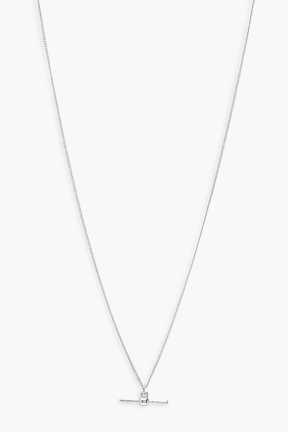 Womens T-Bar Detail Necklace - Grey - One Size, Grey