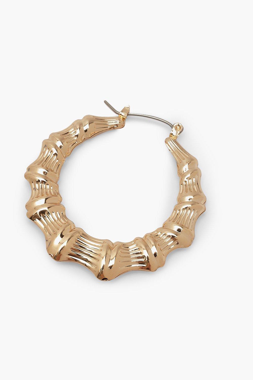 

Маленькие серьги-кольца из бамбука, 3 см, Gold
