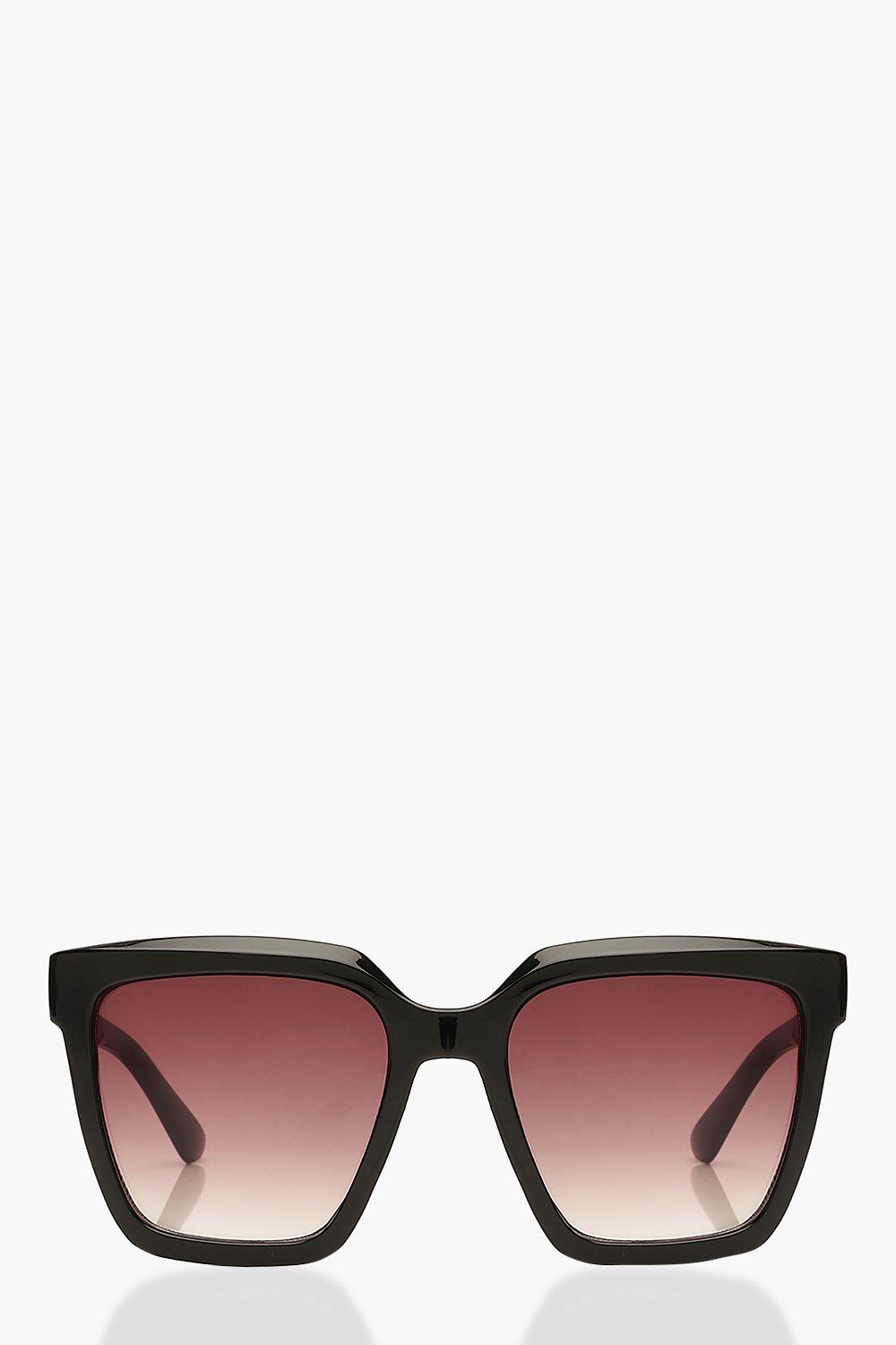 Womens Chunky Square Oversized Sunglasses - Black - One Size, Black