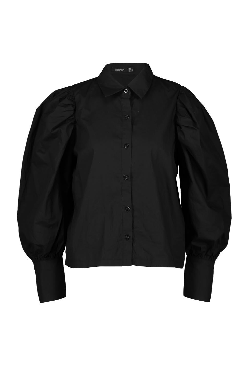 

Трикотажная рубашка с объемными рукавами, Black