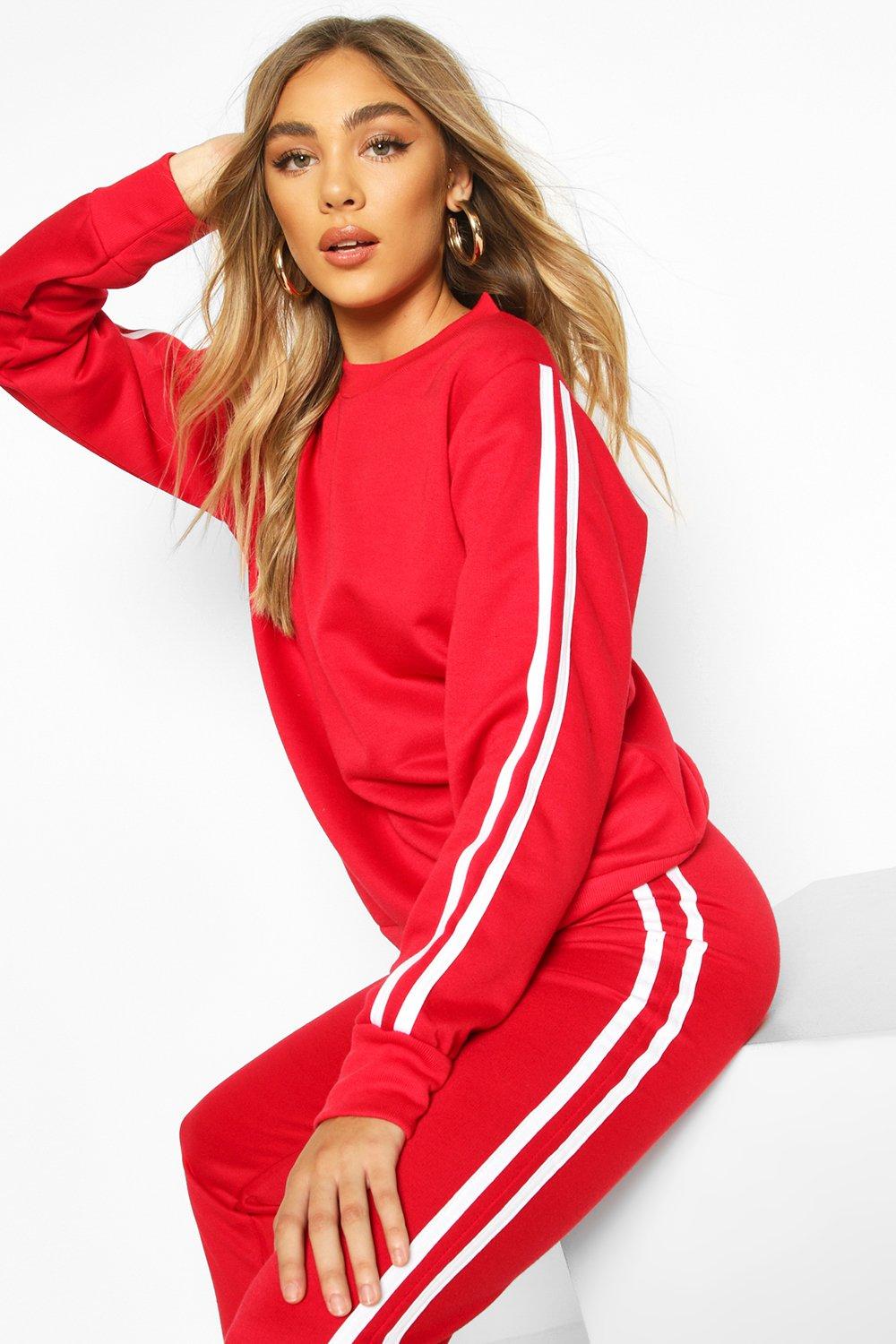 red jogger set