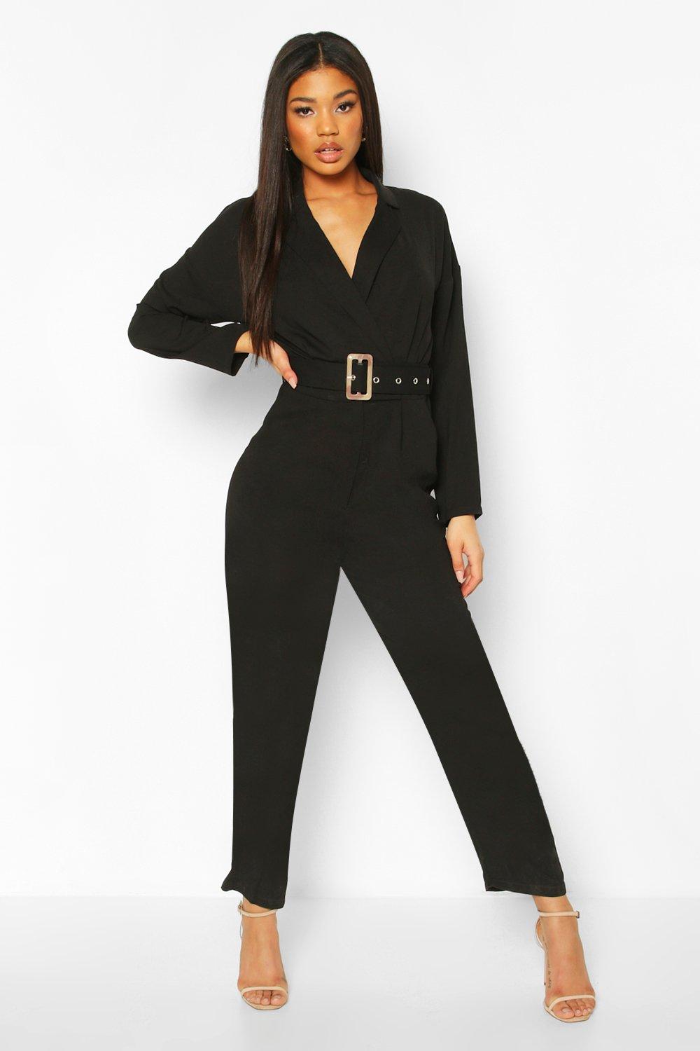 black tailored jumpsuit