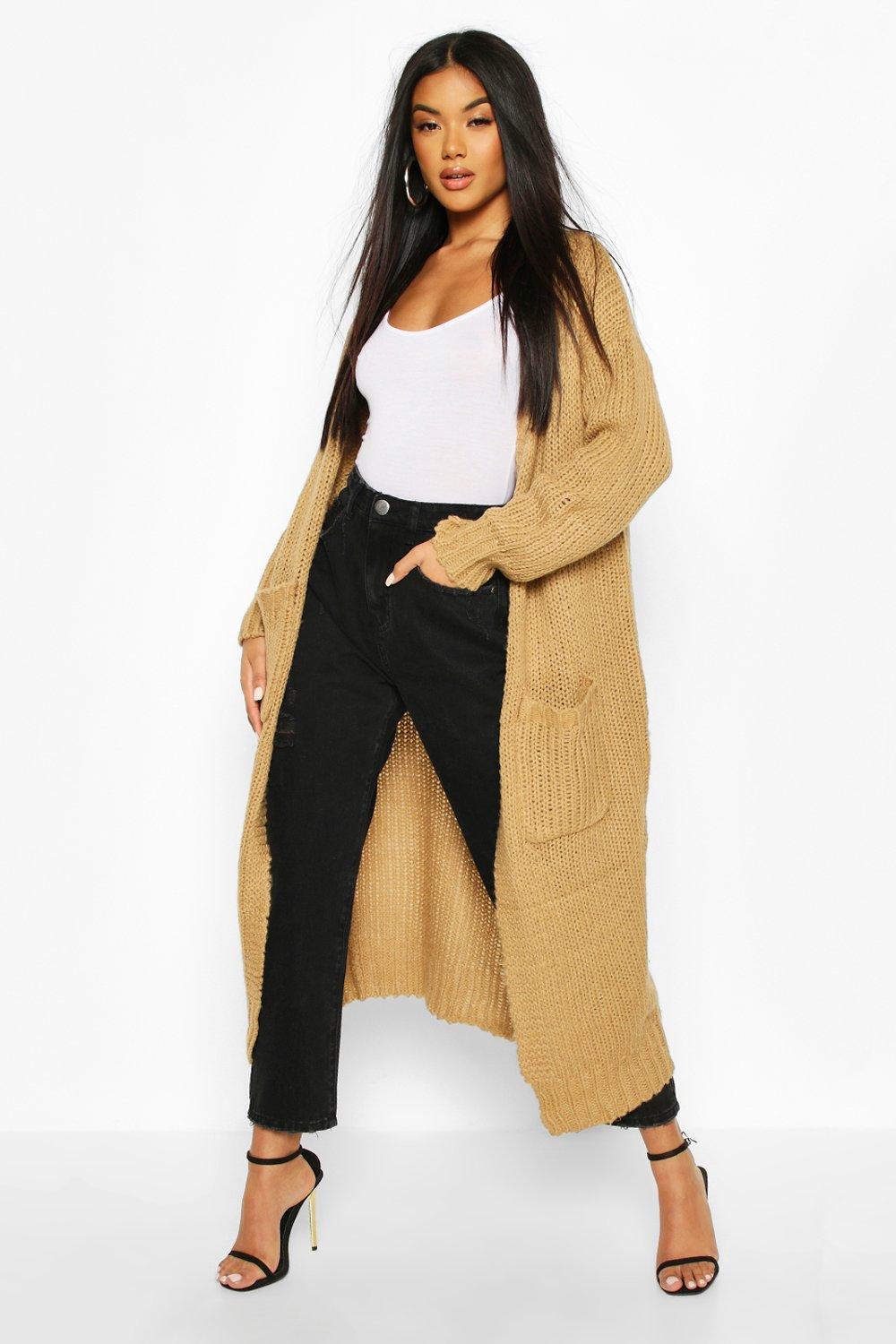 tan maxi cardigan